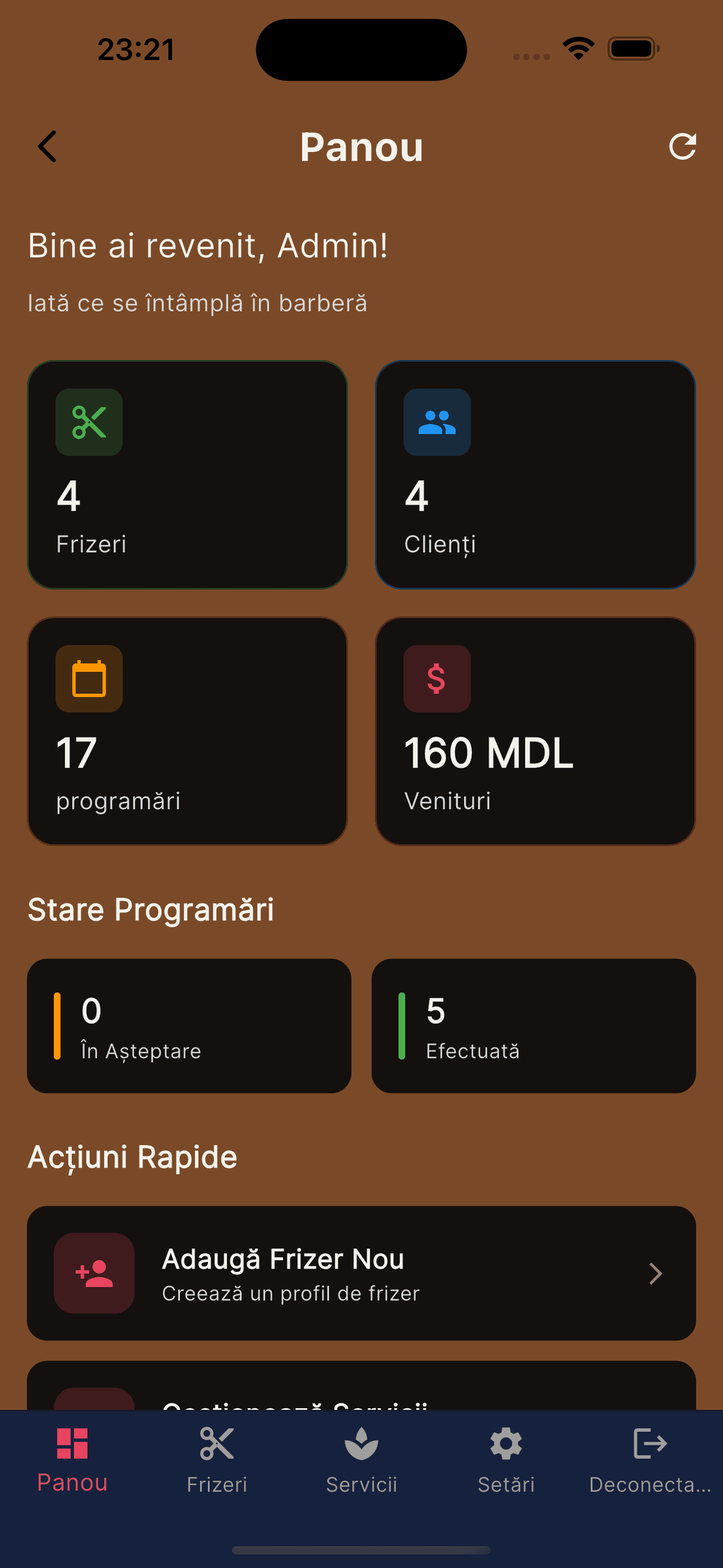 Control administrativ peste frizeri, servicii și program.
